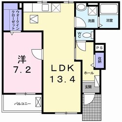 妻鹿駅 徒歩20分 1階の物件間取画像